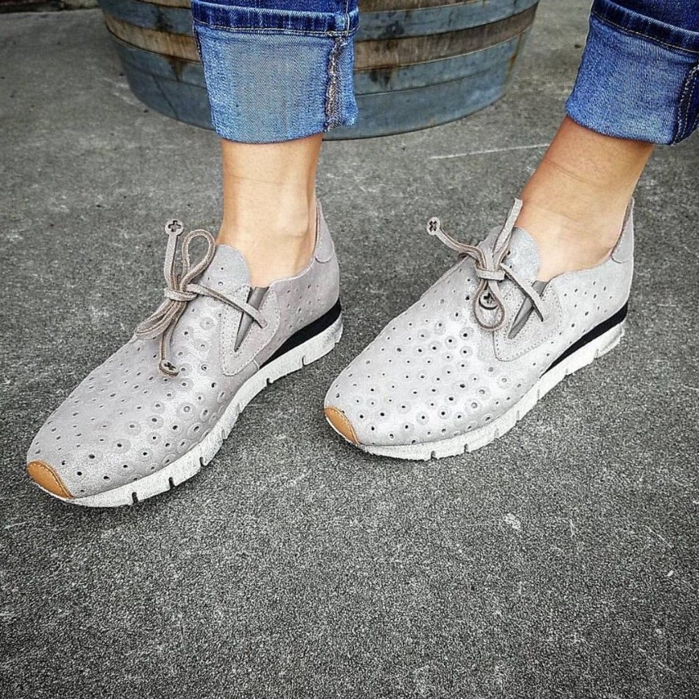 OTBT Lunar Leather Sneaker Grey Silver